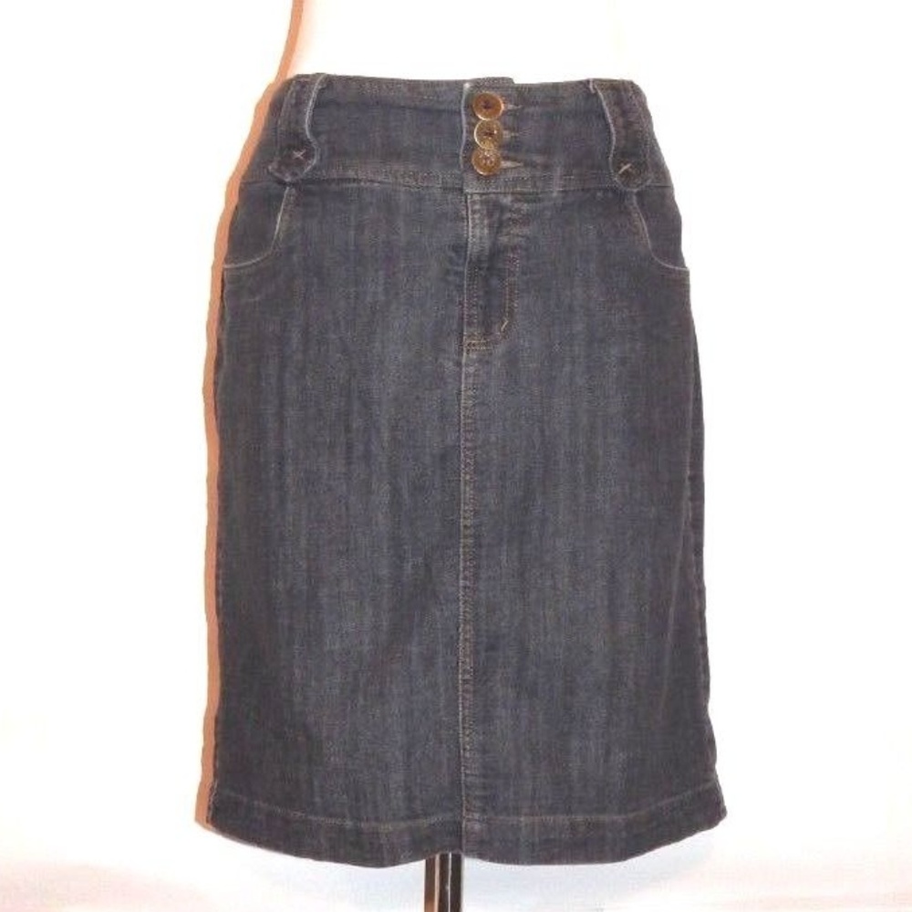 One5One Blue Jean Modest Knee Length Skirt